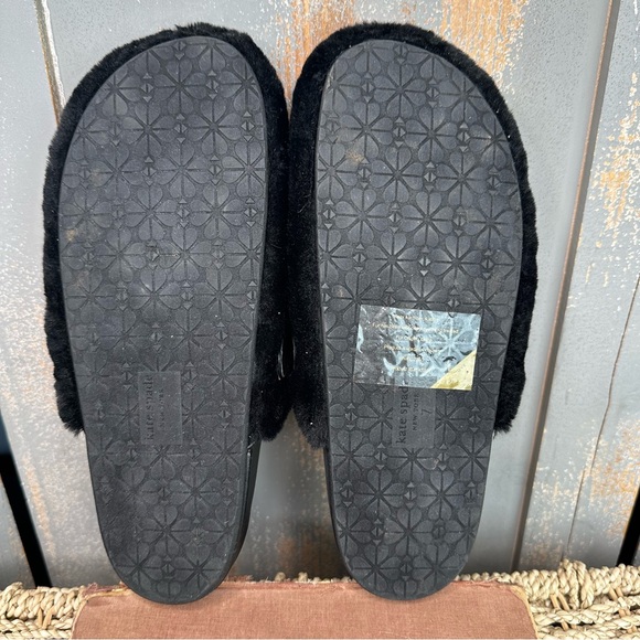 Kate Spade Cici Faux Fur Embellished Mules Flats Black Sz 7 - Picture 13 of 15